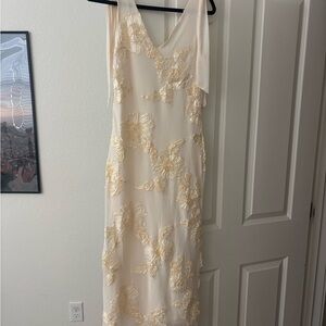 Elegant Cream Floral Dress